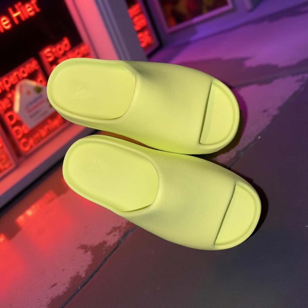 Yeezy Kids Sandals in Neon Yellow